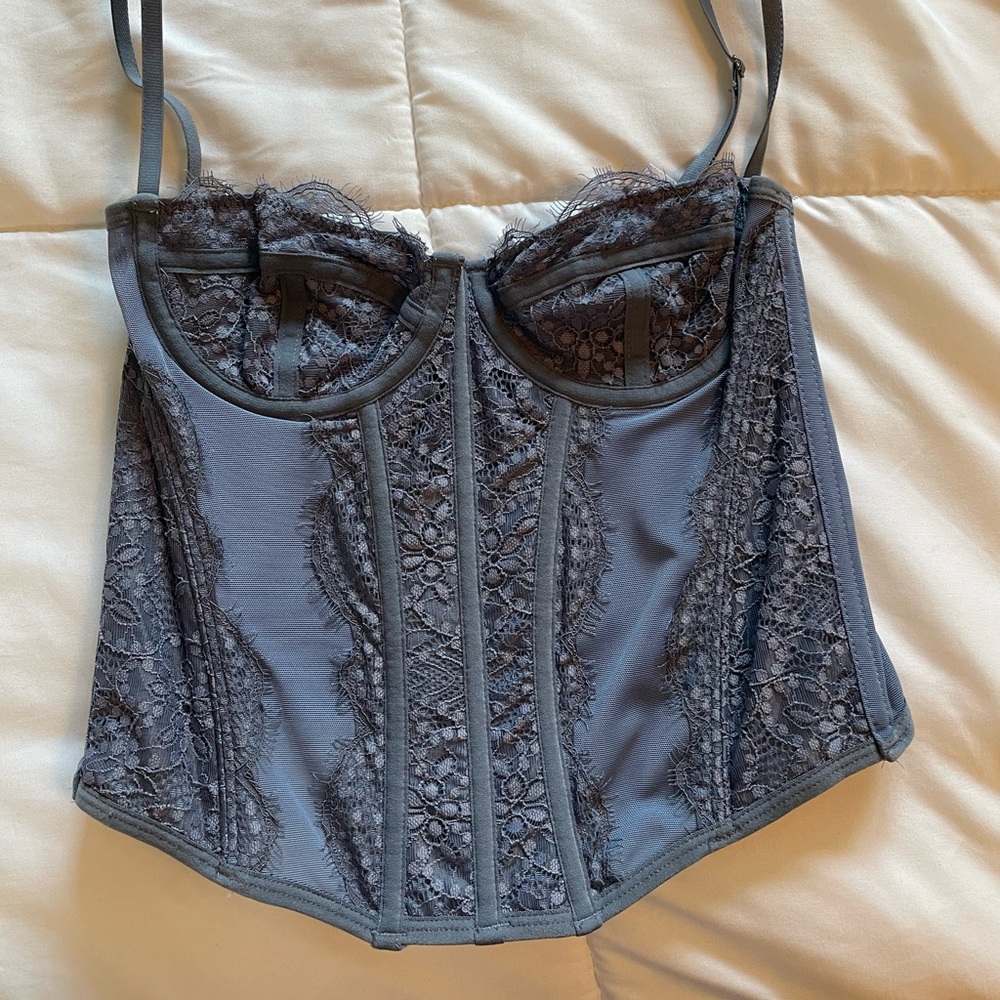 Blue urban outfitters corset top modern love
